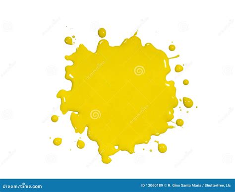 Yellow Paint Splatter Stock Image Image Of White Stain 13060189