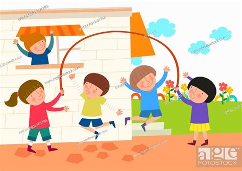 Children Playing Outside The House Stock Photo Picture And Royalty