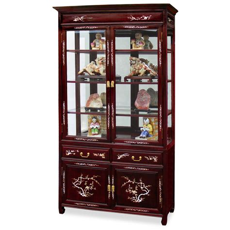 40in Rosewood Mother Of Pearl Inlaid Curio Cabinet China Furniture