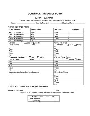 Fillable Online Bcmhc Scheduler Request Form Bcmhcorg Fax Email Print