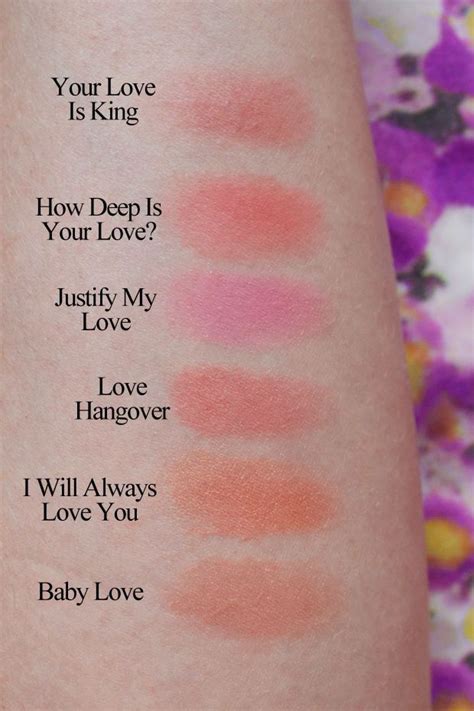 swatches of new too faced love flush blush beautyeditor ca 2015 07 28 too faced love