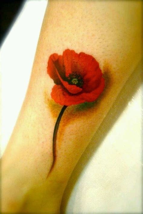 Tattoo Poppy Flower Floral Art Red Tattoos Pinterest