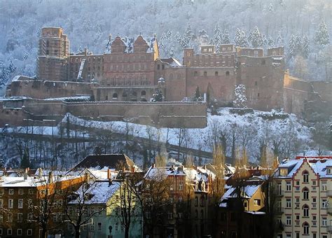 The Castle Of Heidelberg In Winter Heidelberg Castle Schloss