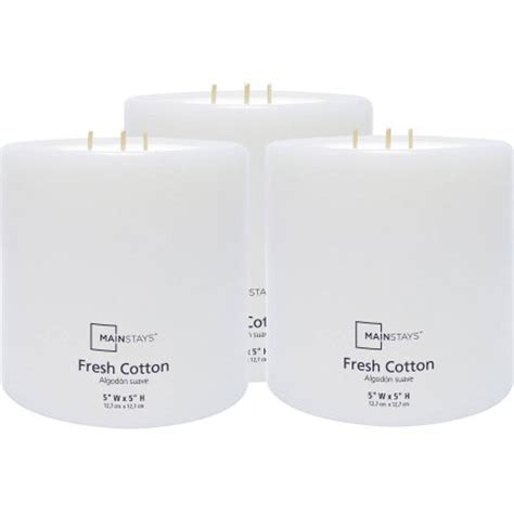 5x5 Pillar Fresh Cotton Scented Candle Set Of 3 Awesome Products