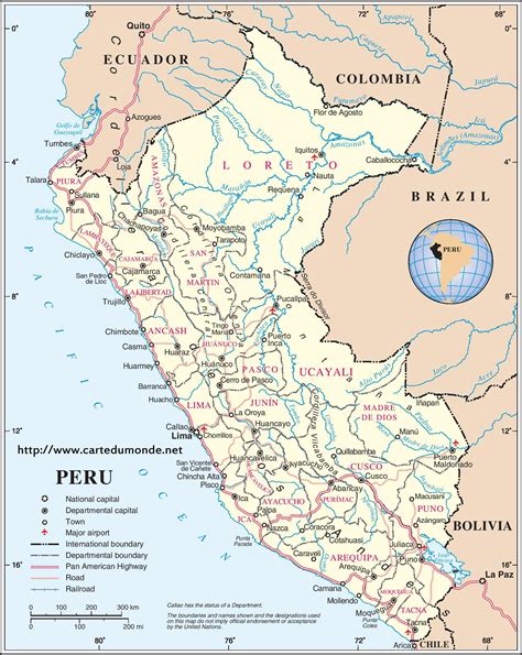 Map Peru Country Map Peru
