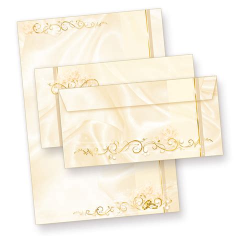 Der termin auf dem standesamt ist fest vereinbart, ebenso die trauung in der kirche. Briefpapier Hochzeit Set creme 25 Sets mit Umschläge für ...