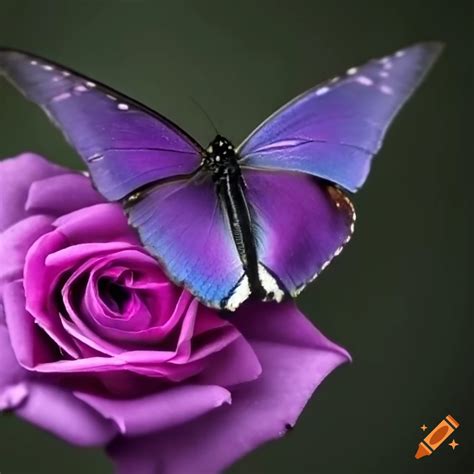 Purple Butterfly On A Rose On Craiyon