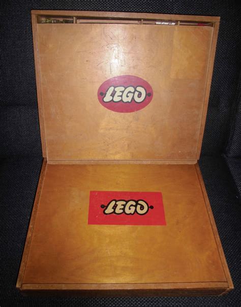 Assorted Wooden Storage Box 2x Including Lego Bricks From The 1970s