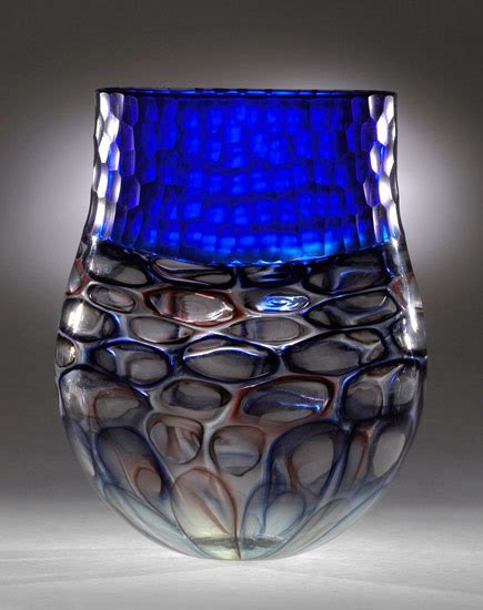 Cobalt Murrini Battuto Vase By Chris Mccarthy Art Glass Vase Artful