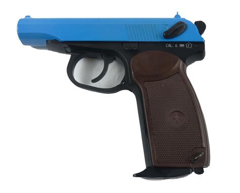 Two Tone Kwc Co2 Makarov Gas Blowback Airsoft Pistol Blue Action