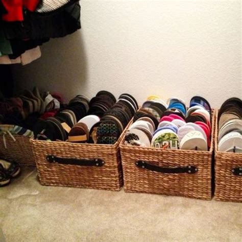 From hanging shoe storage to hidden shoe storage, check out the ideas below! 27 Cool & Clever Shoe Storage for Small Spaces - Simple ...