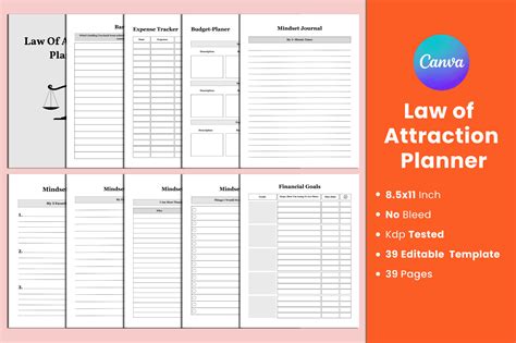 Law Of Attraction Planner Canva Interior Graphic By Munjixpro