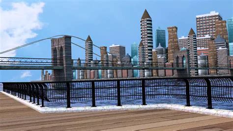 New York City And Brooklyn Bridge Blender Animation Youtube