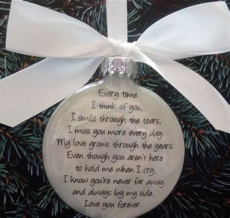 The gift ideas listed above are perfect for comforting someone in mourning. Memorial Ornament In Memory Gift Loss of Husband Loss of ...