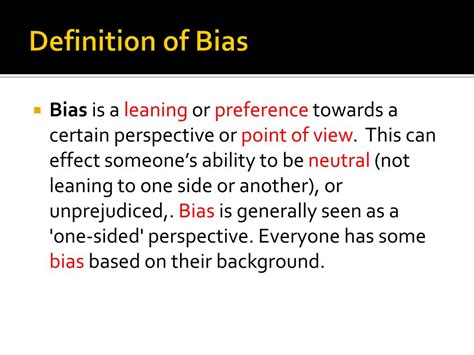 Presentation Bias Definition