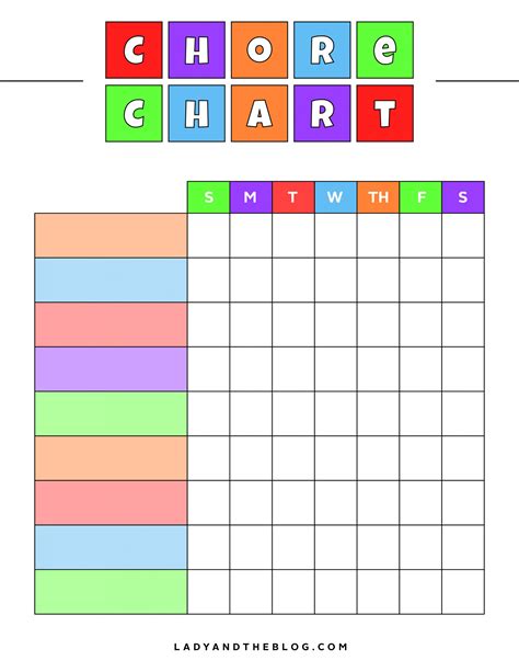 Editable Kids Chore Chart Template