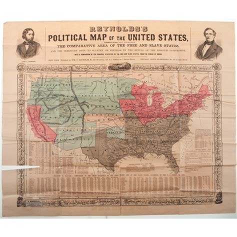 Reynolds S Political Map Of The United States 1856 Cowan S Auction