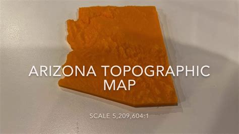 3d Printed Terrain Map Of Arizona At 52096041 Scale Youtube