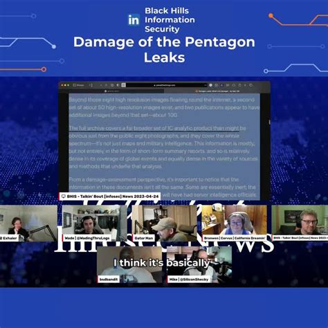 Black Hills Information Security On Linkedin Damage Of The Pentagon Leaks
