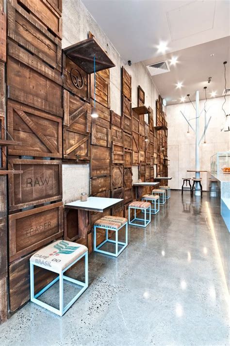 15 Accent Wall Ideas With Wood Upcycle Old Wooden Crates Cafe Decor