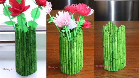 How To Make A Paper Flower Vasepen Stand Diy Simple Paper Craft