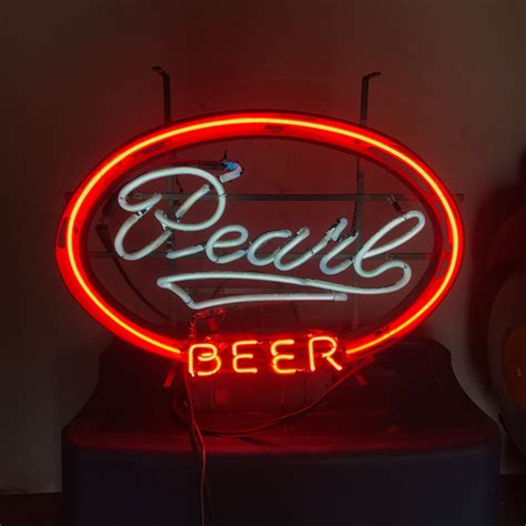 original vintage pearl beer neon sign pearl beer neon sign beer signs bar signs garage