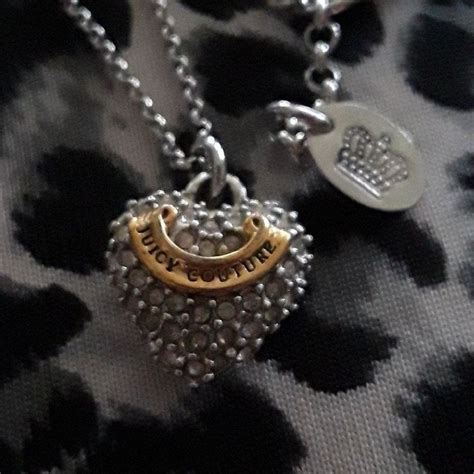 Juicy Couture Wish Pave Heart Necklace Pave Heart Necklace Necklace