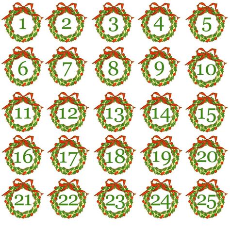 Freeprintableadventcalendarnumbers Christmas Advent Calendar Diy