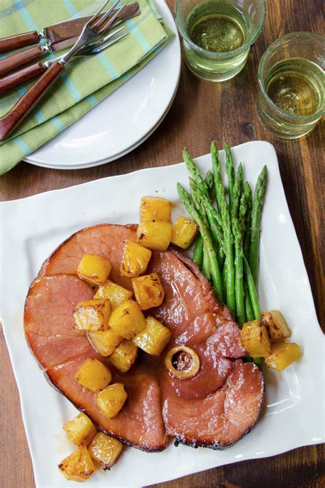 Ham Steak With Fried Pineapple And Brown Sugar Glaze Recipe In 2020