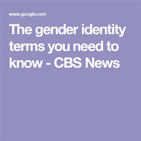 The Gender Identity Terms You Need To Know Gender Identity Gender