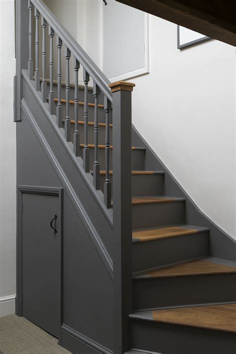 Second Floor Stairwell Walls And Staircase Painted Using Little Greene