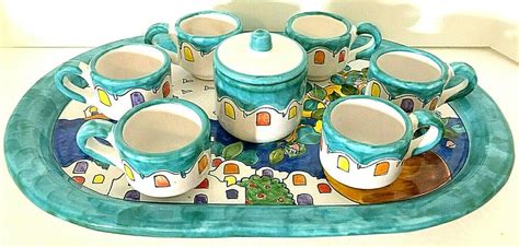 Espresso cups are the first thing a true italian espresso lover sees when he or she wakes up, and they are the perfect companions for every moment espresso cups sets for what occasion? Daedalus Vietri Espresso Set 6 Cups + Tray + Sugar Bowl ...