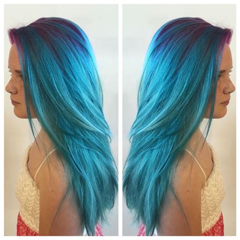 Blue Hair With Pink Roots By Cassidy Farrar Hair Styles Aveda Hair
