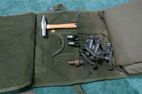 Vintage Us Army Ww2 Era Tent Tarp Repair Kit With Spare Canvas And Tools