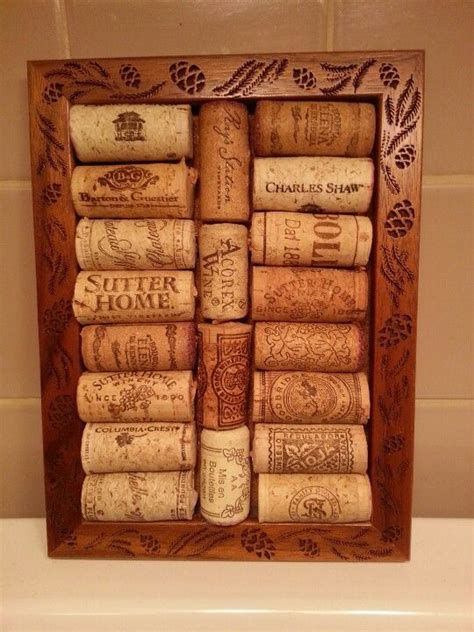 Trivethot Glue The Wine Corks To Picture Frame Used Selfstick Cork