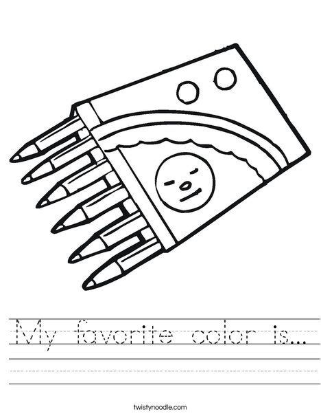 My Favorite Color Is Worksheet Twisty Noodle Color Word Activities