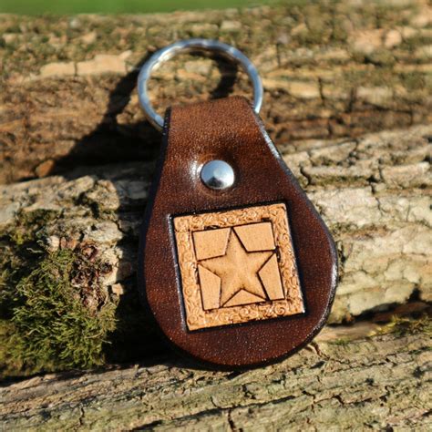 Custom Leather Keychain With Various 3d Stamps In Six Colors Etsy