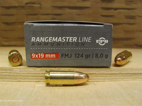 50 Round Box 9mm Luger 124 Grain Fmj Prvi Partizan Rangemaster Line