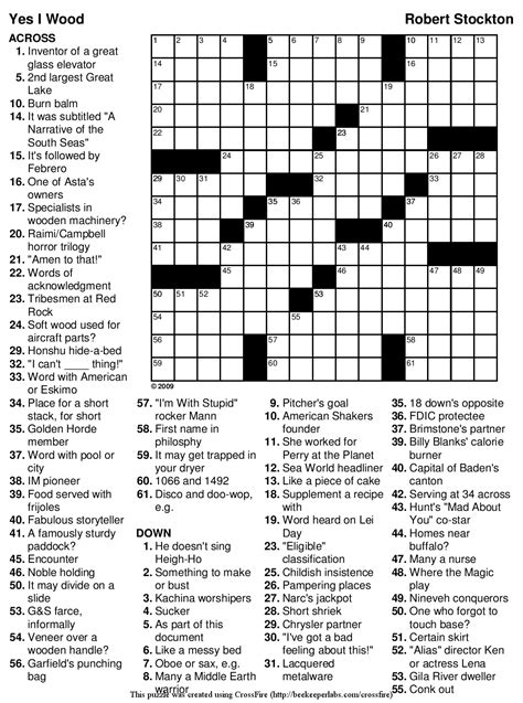 Solution to fright night halloween crossword puzzle page 2. Free Easy Printable Crossword Puzzles For Adults Uk ...