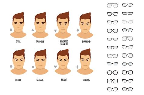 types of eyeglasses for different men face vector icon set stock illustration download image now