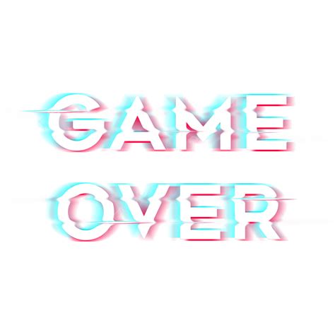 Game Over Text Hd Transparent Game Over Text Glitch Style Game Over