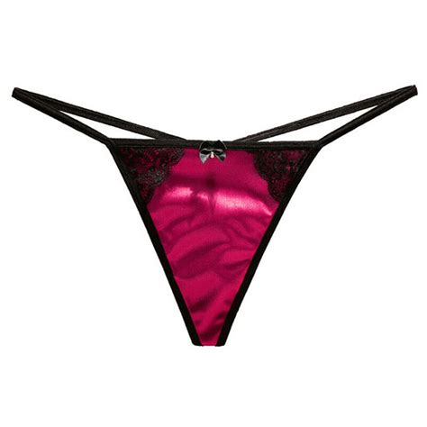 Womens Silk Satin Thong G String T Back Panties Sexy Knickers Lingerie