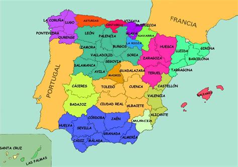 Mapa De España Por Provincias Mapa Espana País Ciudad Región