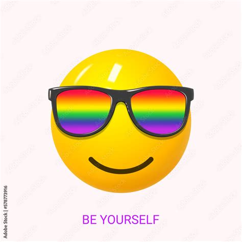 Pride Month Greeting Card Banner For Pride Month With 3d Funny Smile