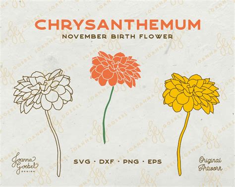 Chrysanthemum Svg November Birth Flower Svg Layered Flower Svg Birth
