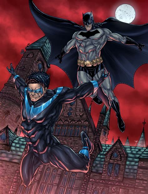Batman And Nightwing By Mariano1990 On Deviantart Batman Nightwing