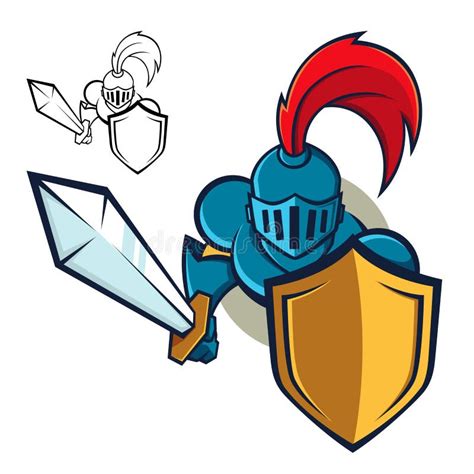 Knight With Shield And Sword Stock Vector Illustration Of Iron