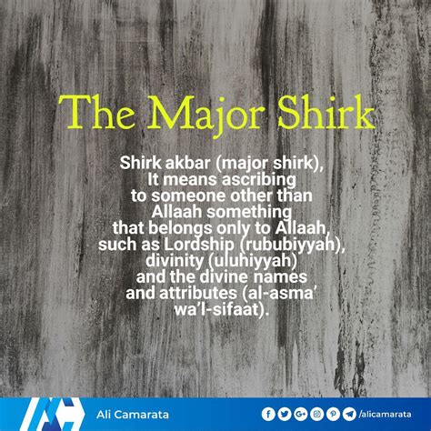 🔸 The Major Shirk 1️⃣ Shirk Akbar Major Shirk It Means Ascribing To
