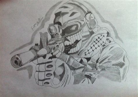 Call Of Duty Ghosts Soldier Drawing By Gordon Macmillan Pixels