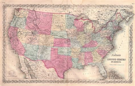 United States Map Of The Us Coltons 1855